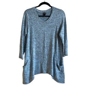 4/$25 Db Sunday Swing Tunic Black Label Knit Top Pocket 3/4 Sleeve‎ Womens Sz S
